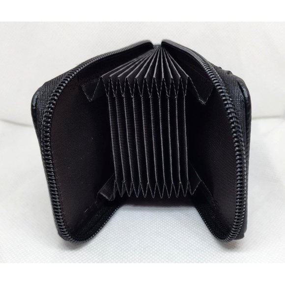 Black Mini Credit Card Case - Multi Card Slot Card Holder Wallet with ID Window - Picture 11 of 14